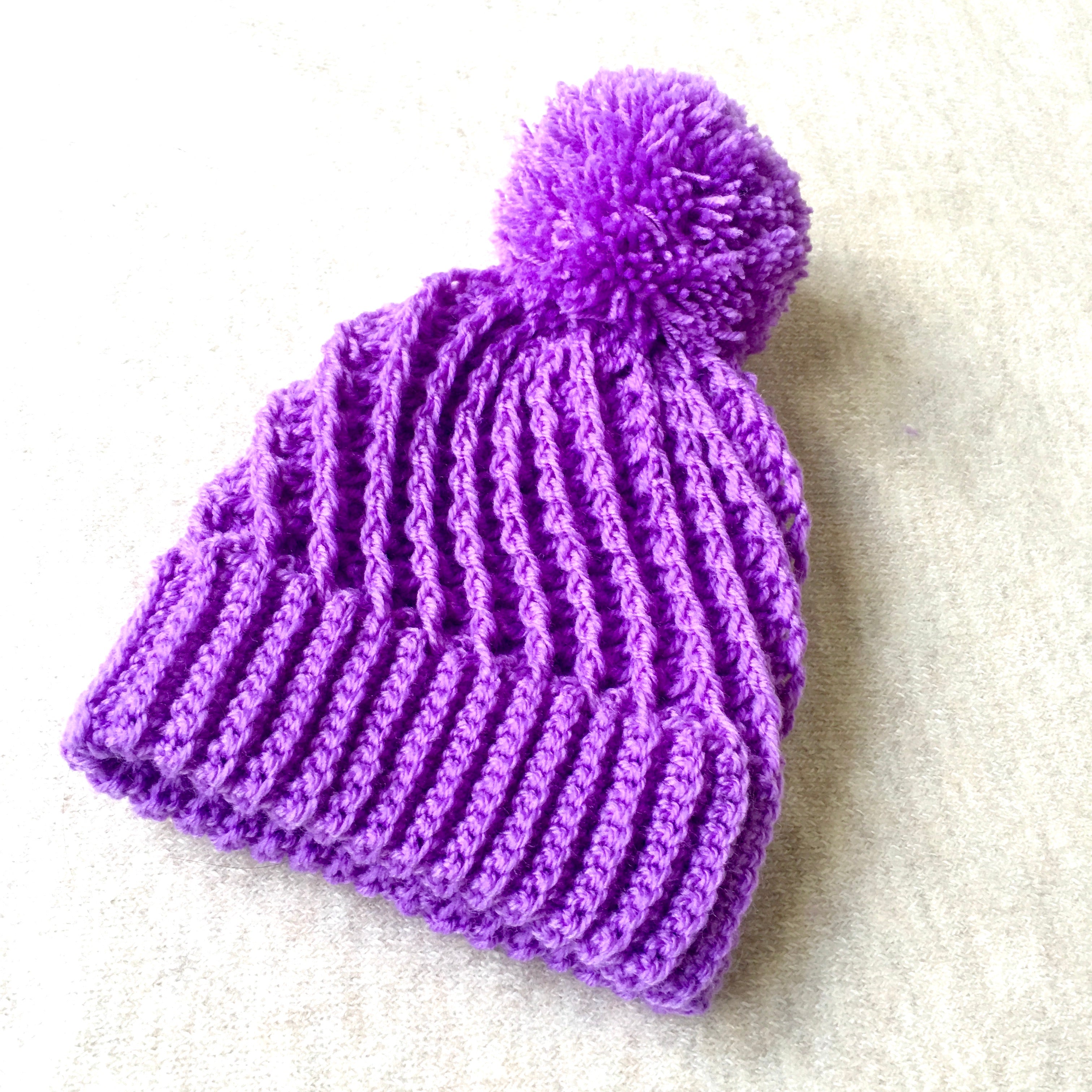 BEA0045- Purple beanie – ALOHA FLOWERS