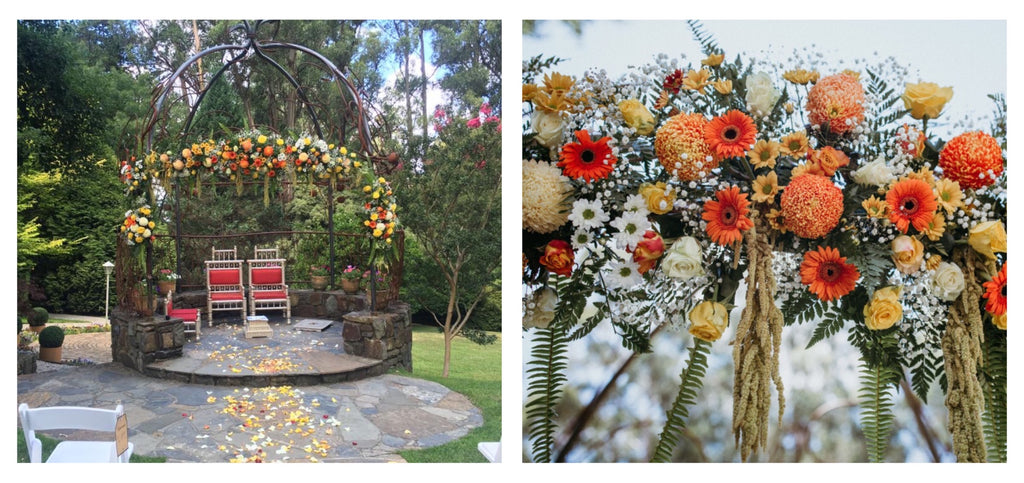 Orange and yellow wedding theme - a day in in Dandenong Ranges