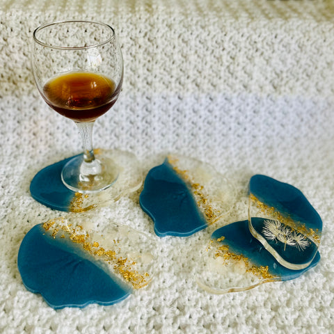 RES0012 - Flowers Resin Coasters set